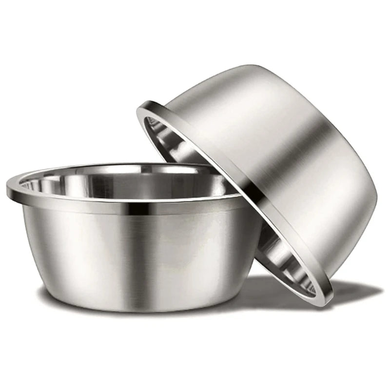 Large Stainless Steel Dog Bowls Smooth Metal Food and Water Dishes
