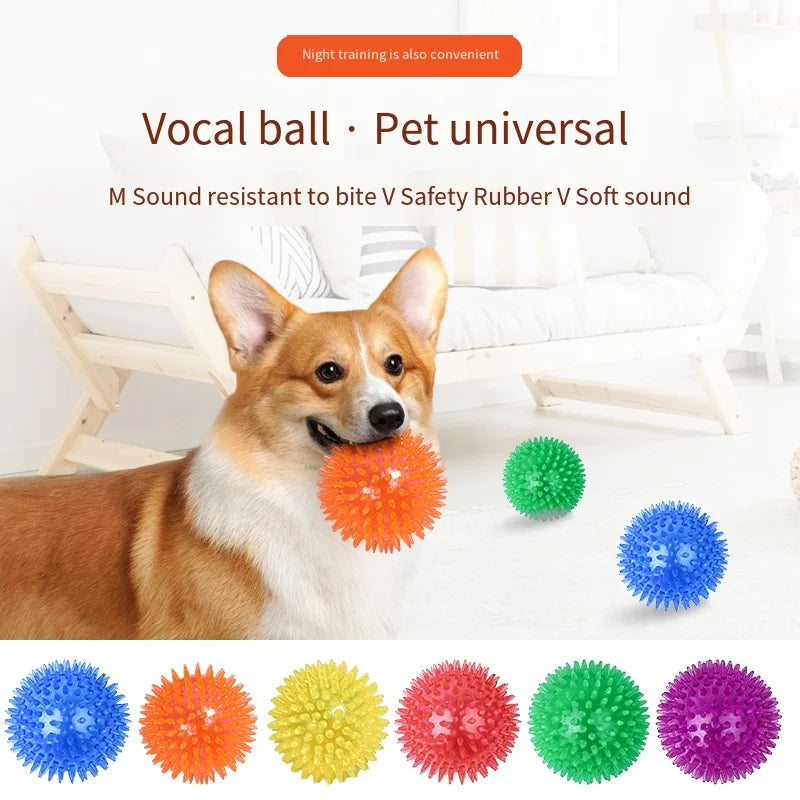 Dog Toy Bouncy Ball Tooth Cleaning Ball TPR Training Pet Teeth Chewing Toy