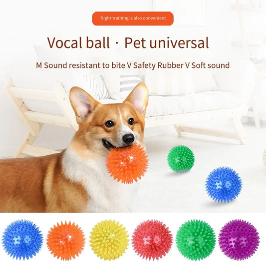 Dog Toy Bouncy Ball Tooth Cleaning Ball TPR Training Pet Teeth Chewing Toy