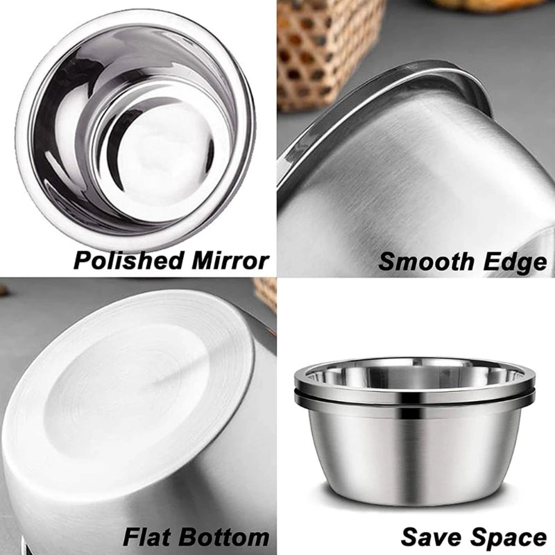 Large Stainless Steel Dog Bowls Smooth Metal Food and Water Dishes